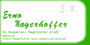 erno mayerhoffer business card